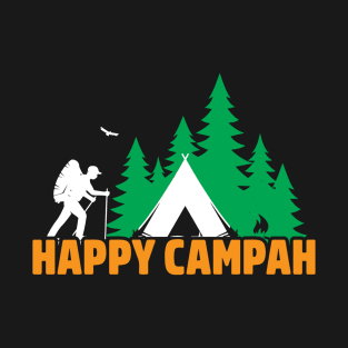 Retro Vintage Happy Campah, Camping Gift, New England T-Shirt