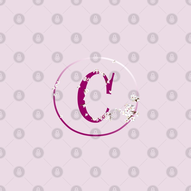 Monogram fairy flowers, letter C by Slownessi