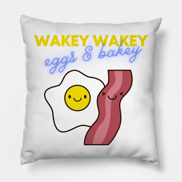 Funny & Cute Bacon and Eggs Pillow by JanesCreations