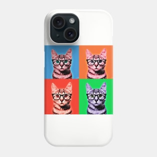 Pop Art Geek Cat - Print / Home Decor / Wall Art / Poster / Gift / Birthday / Cat Lover Gift / Animal print Canvas Print Phone Case