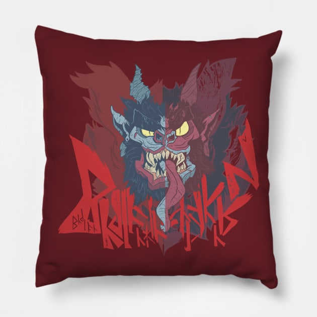 night of the demon Pillow by tinbott