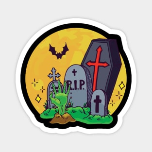 Funny Halloween Zombie Spooky Trick or Treat Magnet