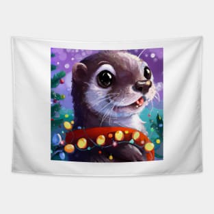 Cute Otter Drawing Tapestry