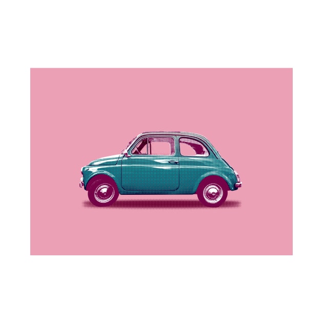 Pink and Green Fiat 500 by markvickers41