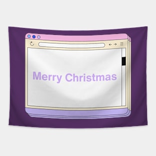 Retro Merry Christmas - Windows Edition Tapestry