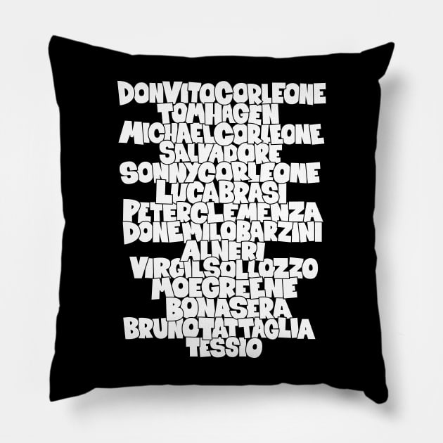 The Godfather: Tribute to the Main Actors of the Classic Pillow by Boogosh