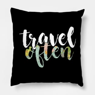 Travel Often Map Pillow