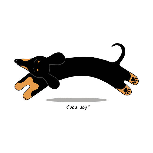 Leaping Doxie by dogartgallery