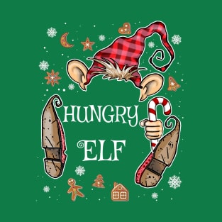 Funny Hungry Elf Christmas Costume T-Shirt