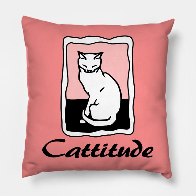 Cattitude Pillow by SandraKC