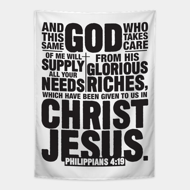 Philippians 4:19 Tapestry by Plushism