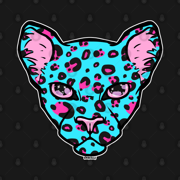 Pink and Blue Leopard by Jan Grackle