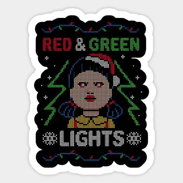 Red and Green Lights! - Ugly Christmas Sweater - Sticker