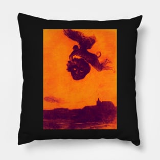 "Devil Take Head Air" by Odilon Redon (1876) TECHNICOLOUR REMASTERED Pillow