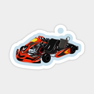 Kart racing cartoon illustration Magnet