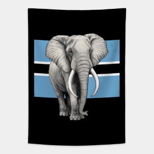 Elephant Flag of Botswana Tapestry