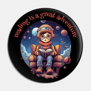 reading is a great adventure Pin