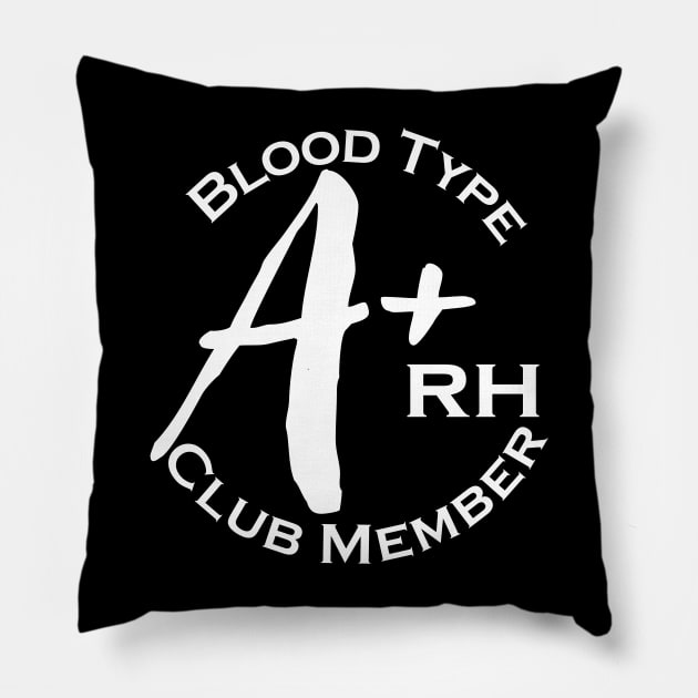 Blood type A plus club member - Dark Pillow by Czajnikolandia