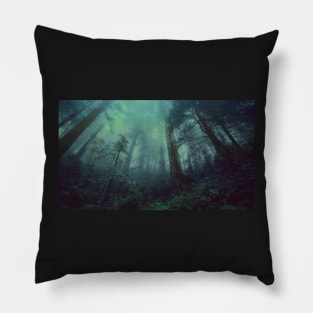 blue green forest Pillow