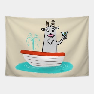 Goat in a Boat Tapestry