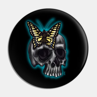 Skull and butterfly Pin