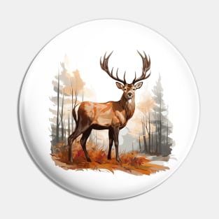 Deer And Forest Pin