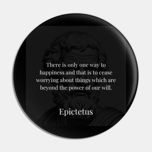 The Path to Lasting Happiness: Epictetus's Willpower Wisdom Pin