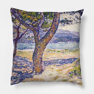 The Mediterranean at Le Lavandou by Theo Van Rysselberghe Pillow