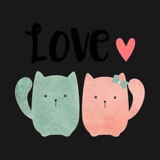 Cat Couple Love T-Shirt