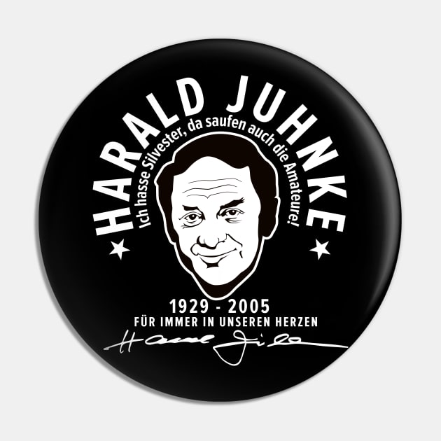 Harald Juhnke Portrait Logo - „Ich hasse Silvester“ Quote Design Pin by Boogosh