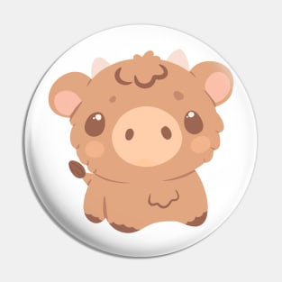 Baby brown cow Pin