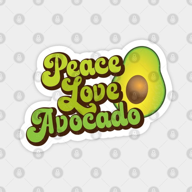 Peace Love Avocado Magnet by Jitterfly