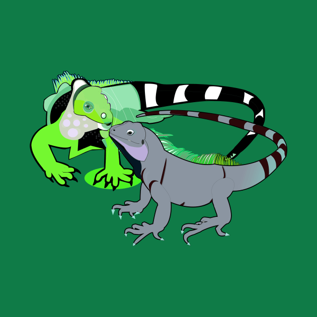 Two Iguanas by momomoma