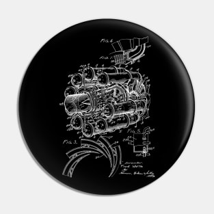 Aircraft Propulsion Unit Vintage Patent Hand Drawing Pin