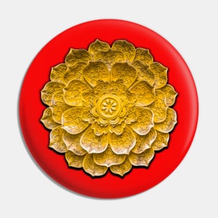 Chinese Gold Lotus Symbol Pin