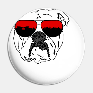 Bulldog with Athens Skyline Pin