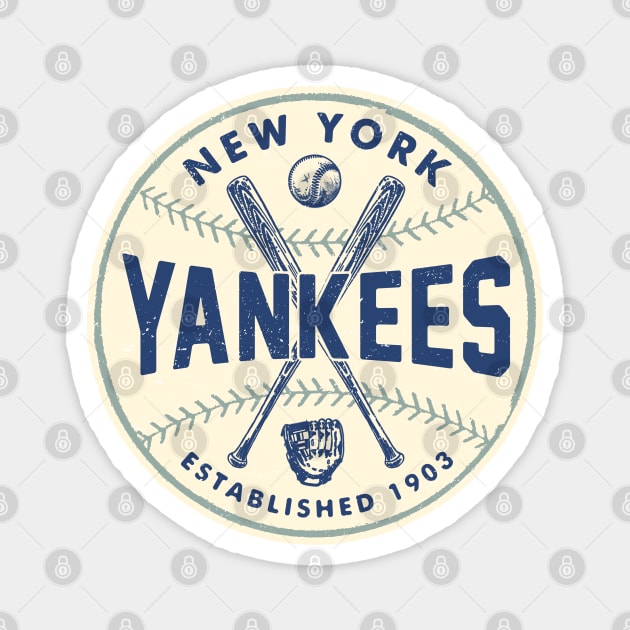 New York Yankees Crossed Bats by Buck Tee Magnet by Buck Tee