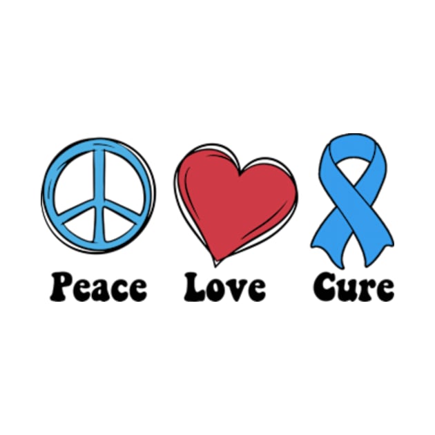 Peace Love Cure Type One Diabetes awareness T1D by David Brown