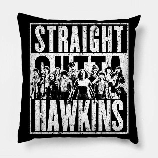 Straight Outta Hawkins (Variant) Pillow by huckblade