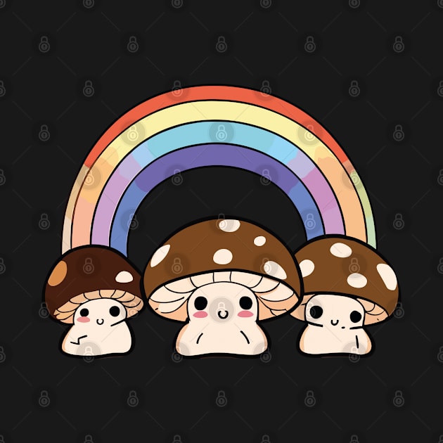 Groovy 80s Kawaii Mushrooms by Jabir