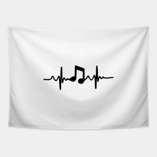 Heartbeat ,Music Pulse Notes Clef Frequency Wave Sound Festival Tapestry