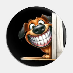 Cute  Dog Peeking around a corner Pin