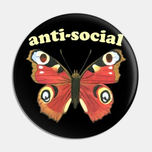 Anti-social butterfly (yellow text) - introverts unite (in their own homes) Pin