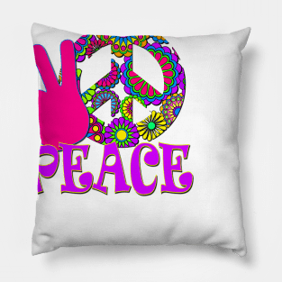 Hippie Peace Sign Pillow