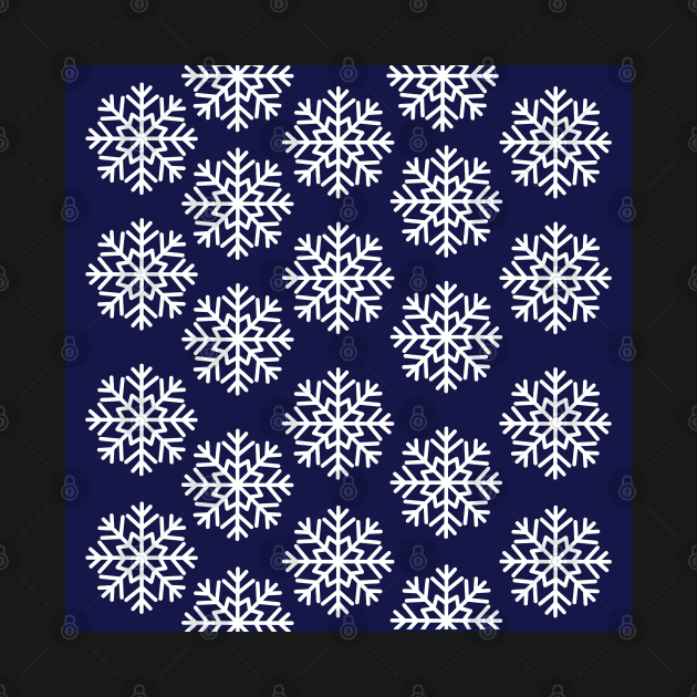 Navy and White Winter Wonderland Snowflake Print by elizabethsdoodles