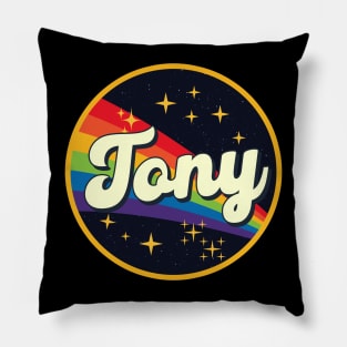 Tony // Rainbow In Space Vintage Style Pillow