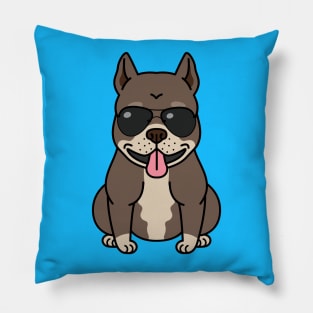 Funny Bulldog Wearing Sun Glasses Pillow