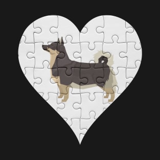 Swedish Vallhund Heart Jigsaw Pieces Design - Gift for Swedish Vallhund Lovers T-Shirt