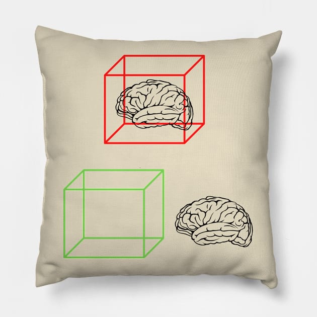 Think Outside of The Box Pillow by TJWDraws