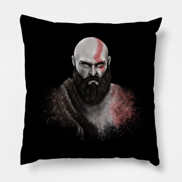 Kratos God Of War 4 Pillow by FrancisMaryArt